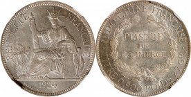FRENCH INDO-CHINA. Piastre, 1924-A. Paris Mint. NGC MS-63.

KM-5a.1; Lec-300. Largely argent and untoned, save for some hints of champagne sprinkled...