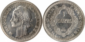 FRENCH INDO-CHINA. Aluminum Piastre Essai (Pattern), 1931. Paris Mint. PCGS SPECIMEN-64.

KM-EA26; Lec-311. An EXTREMELY RARE pattern, though probab...