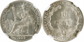FRENCH INDO-CHINA. 10 Centimes, 1929-A. Paris Mint. NGC MS-67.

KM-16.1; Lec-169. Tied with just two others for the top spot in the NGC census, this...