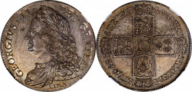 GREAT BRITAIN. Crown, 1746-LIMA. London Mint. George II. NGC MS-63.

S-3689; Dav-1350; KM-585.3. This exceptionally handsome Choice example is incre...