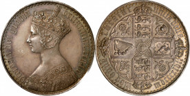 GREAT BRITAIN. 'Gothic' Crown, 1847 Year UNDECIMO. London Mint. Victoria. PCGS PROOF-62.

S-3883; Dav-106; KM-744; ESC-2571. Mintage: 8,000. The eve...