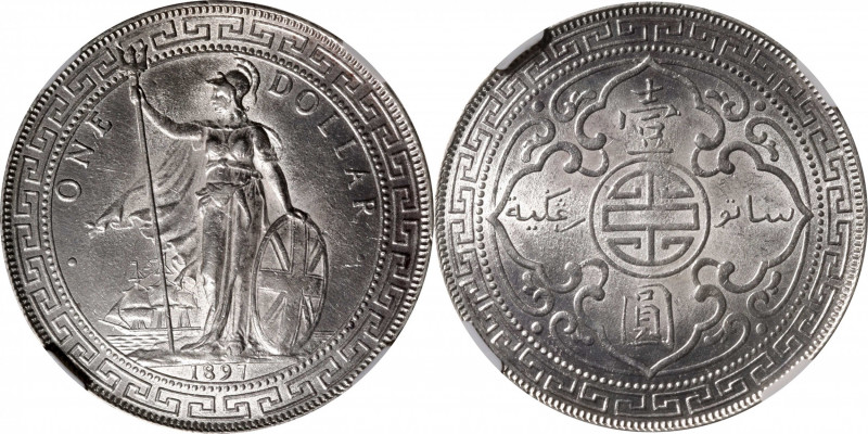 GREAT BRITAIN. Trade Dollar, 1897-B. Bombay Mint. NGC MS-63.

KM-T5; Mars-BTD1...