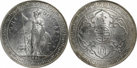 GREAT BRITAIN. Trade Dollar, 1901-C. Calcutta Mint. PCGS MS-62.

KM-T5; Mars-BTD1; Prid-12. An argent and fully radiant example, with just a hint of...