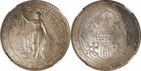 GREAT BRITAIN. Trade Dollar, 1902-B. Bombay Mint. NGC MS-64.

KM-T5; Mars-BTD1; Prid-13. Mostly an argent-light gray color, this near-Gem does exhib...