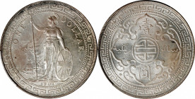 GREAT BRITAIN. Trade Dollar, 1907-B. Bombay Mint. PCGS MS-64.

KM-T5; Mars-BTD1; Prid-17. A dazzling near-Gem, the present example presents a copiou...