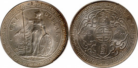 GREAT BRITAIN. Trade Dollar, 1908-B. Bombay Mint. PCGS MS-64.

KM-T5; Mars-BTD1; Prid-18. Largely free from toning, this glistening near-Gem offerin...