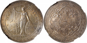 GREAT BRITAIN. Trade Dollar, 1908-B. Bombay Mint. NGC MS-63+.

KM-T5; Mars-BTD1; Prid-18. Rather deeply toned and attractive, this choice trade issu...