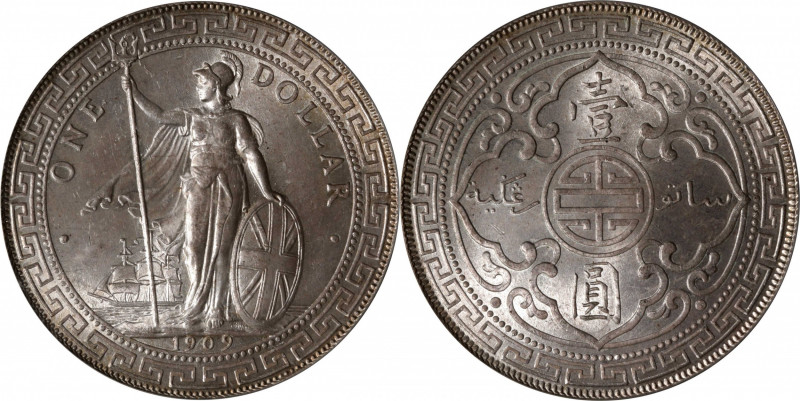 GREAT BRITAIN. Trade Dollar, 1909-B. Bombay Mint. PCGS MS-64.

KM-T5; Mars-BTD...