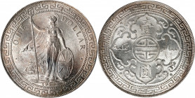 GREAT BRITAIN. Trade Dollar, 1929/1-B. Bombay Mint. PCGS MS-64+.

KM-T5; Mars-BTD1; Prid-26 var. (regular date). Overdate variety. This dazzling and...