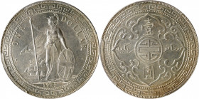 GREAT BRITAIN. Trade Dollar, 1929/1-B. Bombay Mint. PCGS MS-64.

KM-T5; Mars-BTD1; Prid-26 var. (regular date). Overdate variety. Blazing and fully ...