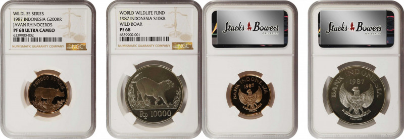 INDONESIA. Gold and Silver Proof Set (2 Pieces), 1987. Llantrisant (British Roya...