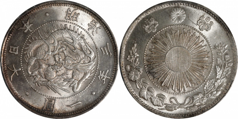 JAPAN. Yen, Year 3 (1870). Osaka Mint. Mutsuhito (Meiji). PCGS MS-64.

KM-Y-5....