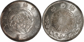 JAPAN. Yen, Year 3 (1870). Osaka Mint. Mutsuhito (Meiji). PCGS MS-64.

KM-Y-5.1; JNDA-01-9; JC-09-9-1. Framed (type 1) sunburst, with common "yen". ...