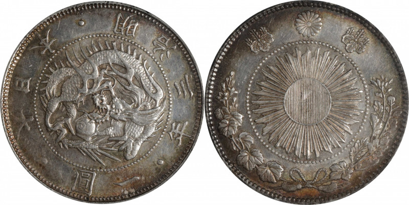 JAPAN. Yen, Year 3 (1870). Osaka Mint. Mutsuhito (Meiji). PCGS MS-61.

KM-Y-5....