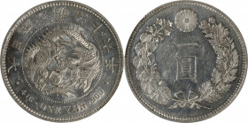 JAPAN. Yen, Year 16 (1883). Osaka Mint. Mutsuhito (Meiji). PCGS MS-61.

KM-Y-A25.2; JNDA-01-10; JC-09-10-1. Blast white and exceptionally brilliant,...