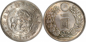 JAPAN. Yen, Year 37 (1904). Osaka Mint. Mutsuhito (Meiji). PCGS MS-64.

KM-Y-A25.3; JNDA-01-10A; JC-09-10-2. Somewhat satiny in its surface quality,...