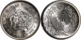 JAPAN. Yen, Year 39 (1906). Osaka Mint. Mutsuhito (Meiji). NGC MS-64.

KM-Y-A25.3; JNDA-01-10A; JC-09-10-2. Intensely vibrant and radiant, this near...