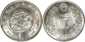 JAPAN. Yen, Year 41 (1908). Osaka Mint. Mutsuhito (Meiji). PCGS MS-61.

KM-Y-A25.3; JNDA-01-10A; JC-09-10-2. Blast white and argent, this Mint State...
