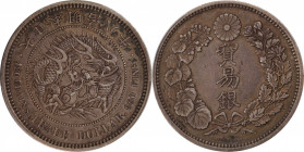 JAPAN. Trade Dollar, Year 8 (1875). Osaka Mint. Mutsuhito (Meiji). PCGS AU-50.

KM-Y-14; JNDA-01-12; JC-09-12-1. Wholesome and original, this trade ...