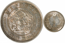 JAPAN. Trade Dollar, Year 9 (1876). Osaka Mint. Mutsuhito (Meiji). PCGS MS-62.

KM-Y-14; JNDA-01-12; JC-09-12-1. Rather difficult to encounter in an...
