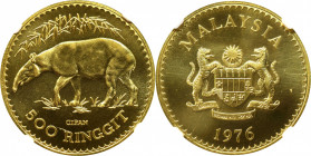 MALAYSIA. 500 Ringgit, 1976. Llantrisant Mint. NGC MS-67.

Fr-4; KM-21. Wildlife Conservation Series: Malayan Cipan. This charming superb Gem featur...