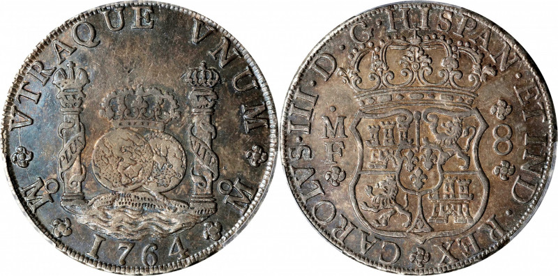 MEXICO. 8 Reales, 1764-Mo MF. Mexico City Mint. Charles III. PCGS AU-55.

KM-1...