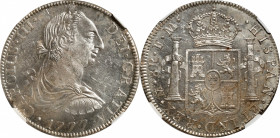 MEXICO. 8 Reales, 1777-Mo FM. Mexico City Mint. Charles III. NGC MS-62.

KM-106.2. Emanating from the middle period of the reign of Charles III, thi...