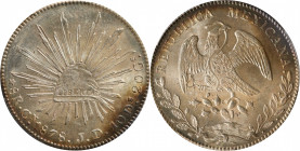 MEXICO. 8 Reales, 1878-Cn JD. Culiacan Mint. PCGS MS-64.

KM-377.3; DP-Cn37. This incredibly attractive 8 Reales demonstrates a strong strike and a ...