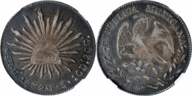 MEXICO. 8 Reales, 1832-Ga FS. Guadalajara Mint. NGC AU-55.

KM-377.6; DP-Ga10. This handsome and early Guadalajara product is deeply toned on the pl...