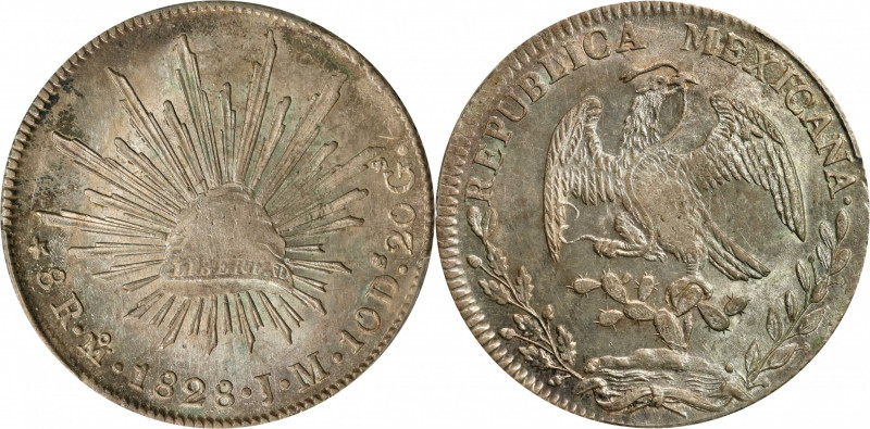 MEXICO. 8 Reales, 1828-Mo JM. Mexico City Mint. PCGS MS-63.

KM-377.10; DP-Mo0...