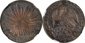 MEXICO. 8 Reales, 1863-Mo TH. Mexico City Mint. NGC MS-65.

KM-377.10; DP-Mo52. Tied with two other examples as the finest certified by NGC, this ph...