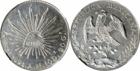MEXICO. 8 Reales, 1891-Mo AM. Mexico City Mint. NGC MS-65.

KM-377.10; DP-Mo77. This amazing example provides unmarked surfaces and surrounding fiel...