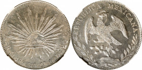MEXICO. 8 Reales, 1893-Mo AM. Mexico City Mint. NGC MS-64.

KM-377.10; DP-Mo79. This brilliant near-Gem displays icy white luster and just the occas...