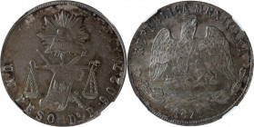 MEXICO. Peso, 1871-Do P. Durango Mint. NGC MS-63.

KM-408.2. A RARER date, especially when offered in this condition, this entrancingly choice examp...