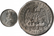 MEXICO. Peso, 1871-Mo M. Mexico City Mint. NGC MS-63.

KM-408.5. This charming, fully choice specimen provides a great deal of attractive and wholes...