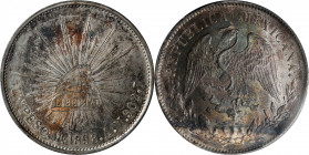 MEXICO. Peso, 1898-Mo AM. Mexico City Mint. PCGS MS-64.

KM-409.2. An original example of the oft restruck type, this dazzling near-Gem is painted w...