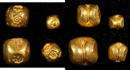 THAILAND. Quartet of Gold Baht Bullet Money (4 Pieces), ND (1851-68). Rama IV. Average Grade: EXTREMELY FINE.

1) Gold 1/4 Baht (Salung) Bullet Mone...