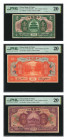 CHINA--REPUBLIC. Lot of (3). Bank of China. 1, 5 & 10 Dollars, 1918. P-51f, 52e, & 53f. PMG Very Fine 20.

PMG comments "Stamp Ink" on P-53f and 51f...