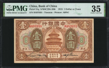 (t) CHINA--REPUBLIC. Bank of China. 1 Dollar or Yuan, 1918. P-51q. PMG Choice Very Fine 35.

Estimate: USD 100-150