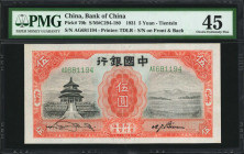 (t) CHINA--REPUBLIC. Bank of China. 5 Yuan, 1931. P-70b. PMG Choice Extremely Fine 45.

Estimate: USD 50-100