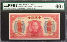 (t) CHINA--REPUBLIC. Bank of China. 10 Yuan, 1941. P-95. PMG Gem Uncirculated 66 EPQ.

Estimate: USD 250-450