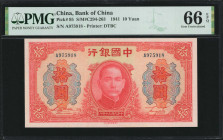 (t) CHINA--REPUBLIC. Bank of China. 10 Yuan, 1941. P-95. PMG Gem Uncirculated 66 EPQ.

Estimate: USD 300-500