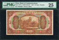 CHINA--REPUBLIC. Bank of Communications. 10 Yuan, 1927. P-147Ca. PMG Very Fine 25.

PMG comments "Ink Stamp."

Estimate: USD 50-100