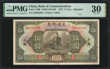 (t) CHINA--REPUBLIC. Lot of (8). Bank of Communications. 1-100 Yuan, 1914-42. P-Various. PMG Very Fine 30 to Choice Uncirculated 64.

PMG comments "...