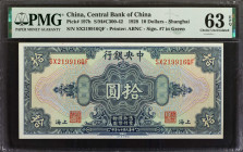 (t) CHINA--REPUBLIC. Central Bank of China. 10 Dollars, 1928. P-197h. PMG Choice Uncirculated 63 EPQ.

Estimate: USD 50-100