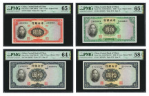 CHINA--REPUBLIC. Lot of (4). Central Bank of China. 1 to 10 Yuan, 1936. P-216a, 217a & 218a. PMG Choice About Uncirculated 58 EPQ to Gem Uncirculated ...