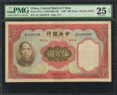 (t) CHINA--REPUBLIC. Central Bank of China. 500 Yuan, 1936. P-221a. PMG Very Fine 25 Net. Restoration.

PMG comments "Restoration."

Estimate: USD...