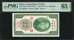 (t) CHINA--REPUBLIC. Central Bank of China. 20 Cents, 1930. P-324b. PMG Gem Uncirculated 65 EPQ.

Estimate: USD 100-200