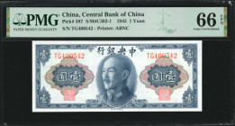 CHINA--REPUBLIC. Central Bank of China. 1 Yuan, 1945. P-387. PMG Gem Uncirculated 66 EPQ.

Estimate: USD 50-100