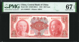 (t) CHINA--REPUBLIC. Central Bank of China. 100 Yuan, 1945. P-394. PMG Superb Gem Uncirculated 67 EPQ.

Estimate: USD 150-200